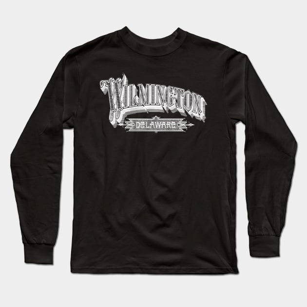 Vintage Wilmington, DE Long Sleeve T-Shirt by DonDota